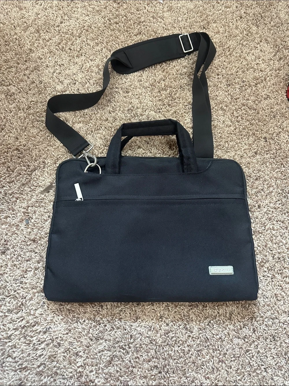 NWOT Black Laptop Messenger Bag with Shoulder Strap